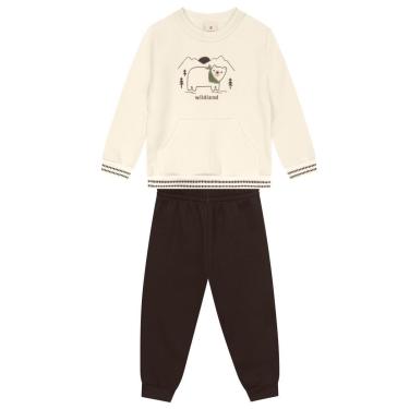 Imagem de Conjunto infantil menino em moletom de ursinho Brandili-Masculino