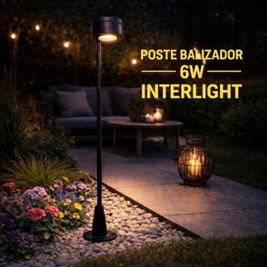 Imagem de Luminária Poste Balizador Jardim LED 6W 2700K Espeto Interlight IP65 B