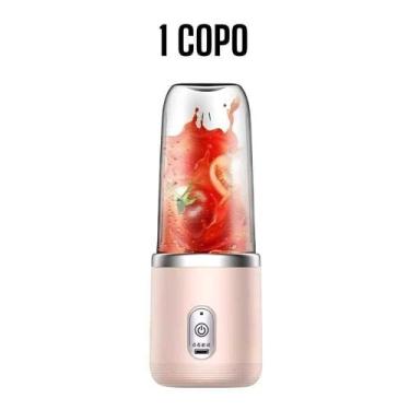 Imagem de Mini Liquidificador Portátil OEM 1 Copo Ros 0 e 4L 6 Lâminas Rosa 110V