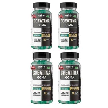 Imagem de Kit 4 Creatina goma 4x90 gomas Unilife-Unissex