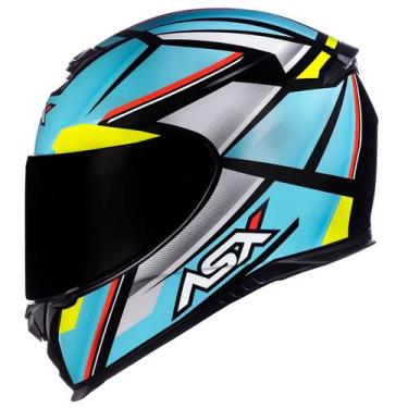 Imagem de Capacete Asx Eagle Explorer Brilho Preto/Azul/Branco, 58