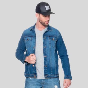 Imagem de Jaqueta Jeans Masculina Básica Clássica Com Bolso Interno - DOCT Jeans