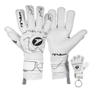 Imagem de Luva de Goleiro Poker Profissional Champion 9 Masculina - Branco+Cinza