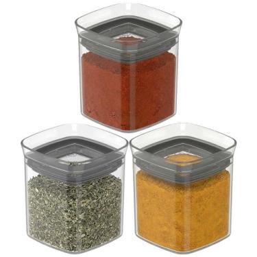 Imagem de Kit 3 Porta Tempero Condimento Pote Hermético 150ml Block Ou