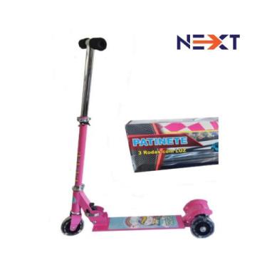 Imagem de Patinete Unicórnio Infantil 3 Rodas Com LED Base Dobrável E Guidão De 
