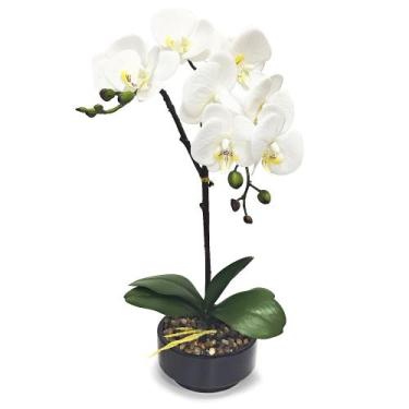 Imagem de Arranjo de Flores Artificiais Orquídea Real Toque no Pote 48cm - Grill
