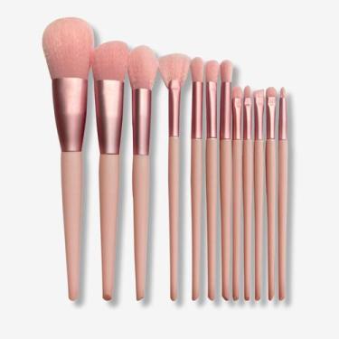 Imagem de Kit 12 Pincéis De Maquiagem Light Khaki Nybc Beauty