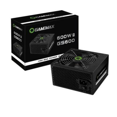 Imagem de Fonte Gamemax Gs600 600W 80plus White PFC Ativo Preta, Bivolt
