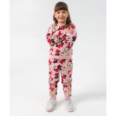 Imagem de Calça Infantil Moletom Minnie Disney Tam 4 a 10 Rosa-38061, 10, Rosa
