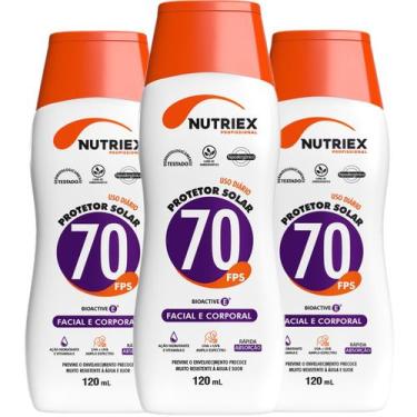 Imagem de Kit 3 Protetor Solar FPS 70 Facial E Corporal Nutriex 120ML