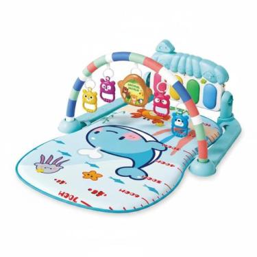 Imagem de Tapete de Atividades Bebê com Piano Musical Interativo Azul 3 Meses Ce