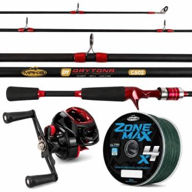 Imagem de Kit Pesca Completo Vara 1,80m Carretilha 18kg 19 Rolamentos Linha Pron