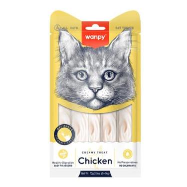 Imagem de Petisco Wanpy Cremoso para Gatos Sabor Frango 14g