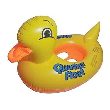 Imagem de Boia Bote Inflável Infantil com Assento e alça formato Pato