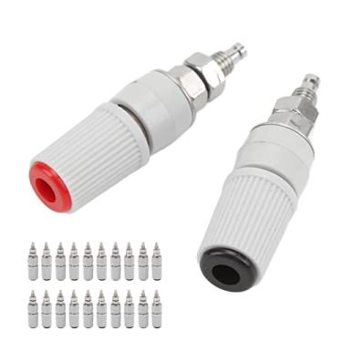 Imagem de Adaptador de soquete Banana Jack, Cobre ABS M5 Binding Post Durável Fácil Montagem Preto Vermelho para Equipamentos Eletrônicos