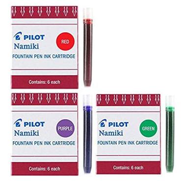 Imagem de Cartucho de tinta para caneta-tinteiro Pilot Namiki IC50 roxo verde vermelho (69002-69003-69004)
