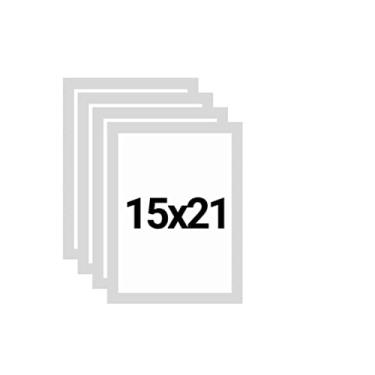 Imagem de KIT 4 Molduras 15x21 com Eucatex (MDF) Branca