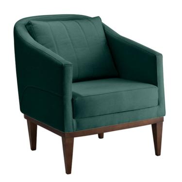 Imagem de Poltrona Agatha Veludo Verde e Imbuia