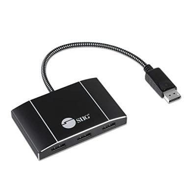 Imagem de SIIG Divisor de hub DisplayPort triplo 4K 1.4 para 3 DisplayPort MST -1 entrada 3 saídas, adaptador de monitor de corrente DP, não para MacOS (CE-DP0P11-S1)