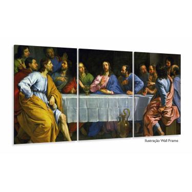 Imagem de Quadro Decorativo Nova Santa Ceia Jesus 120x60 3 peças