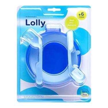 Imagem de Kit Alimentação Anti-Deslizante 6m+ Azul Lolly 7130-01-M