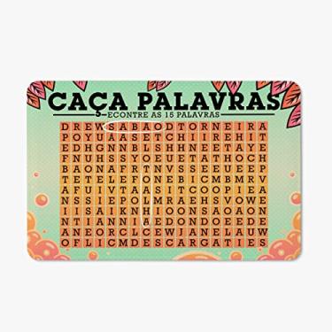 Imagem de Tapete Porta Banheiro Quarto 60x40cm - Caça Palavras