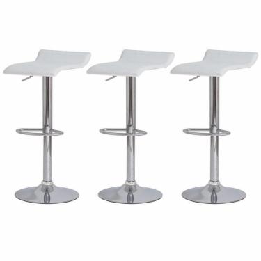 Imagem de 3 Banquetas Estofadas Confortável Belo Horizonte Branca