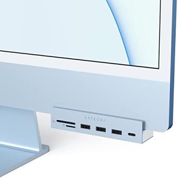 Imagem de Satechi Pinça Hub USB C – Porta de Dados USB C, Dados USB A 3.0, Leitor de Cartões Micro/SD – Para Apple Studio Display y 2021 iMac M1 24". Não compatível com iMac 2020 e anteriores (Azul)