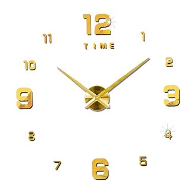 Imagem de Tingpai Relógio de Parede DIY Relógio de Parede Sem Moldu Espelho 3D G nde Mudo Adesivos de Parede pa Sala de estar Deco ção de Casa