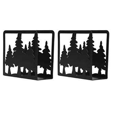 Imagem de Porta Guardanapos Simples, 2 PeçAs de Metal Grosso, Porta Guardanapos Antiderrapante para Mesa de Restaurante (Pinheiro)