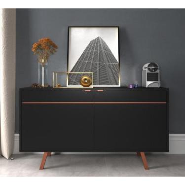 Imagem de Armário De Châo Buffet Decorativa Preto Multiuso Premium Luxo - Ajl