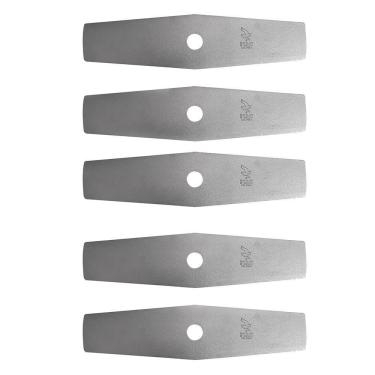 Imagem de Kit 5 Facas Lâminas 2 Pontas Roçadeira 350mm furo 1" pintada 1,7mm