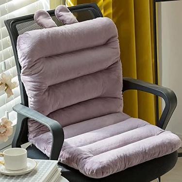 Imagem de Cushion para a cadeira de escritório, Chair Padded Seat Cushion, One Piece Chair Cushion with High Backrest, Extra Large Crystal Velvet Seat Pads with Double Non Slip Design Cyan (Roxo)