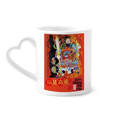 Imagem de Caneca primavera feliz ano novo café cerâmica copo de coração de vidro