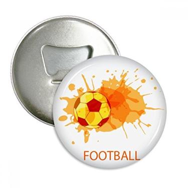 Imagem de Abridor de garrafas de futebol laranja com ímã de geladeira, emblema multifuncional