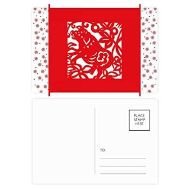 Imagem de Cartão postal de flores de Natal do zodíaco da China com corte de papel, 20 peças