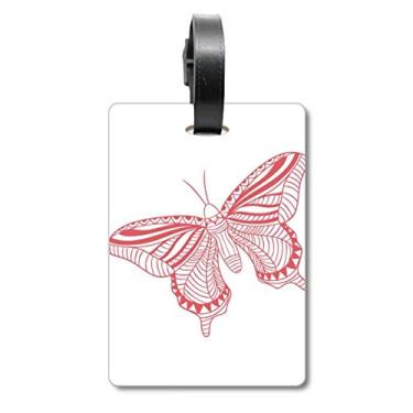 Imagem de Etiqueta de bagagem rosa Butterfly Kite para mala de viagem com cartão de bagagem, Multicolorido.
