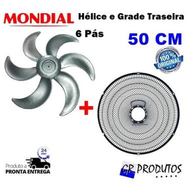 Imagem de Kit Hélice 6 Pás + Grade Traseira 50 Cm Ventilador Mondial Original 50