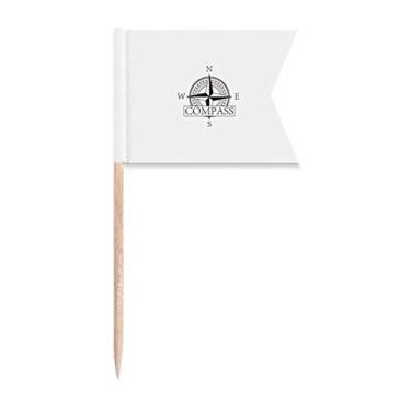 Imagem de Direction Compass Navigation - Bandeiras de palito de dente de astronomia, marcação de rotulagem para bolo de festa, prato de queijo