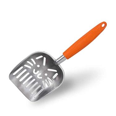 Imagem de Ferramenta de limpeza de liga de alumínio inoxidável para animais de estimação, cabo longo fácil de limpar, filhote de cachorro gatinho aconchegante pá de areia produto de limpeza para animais de