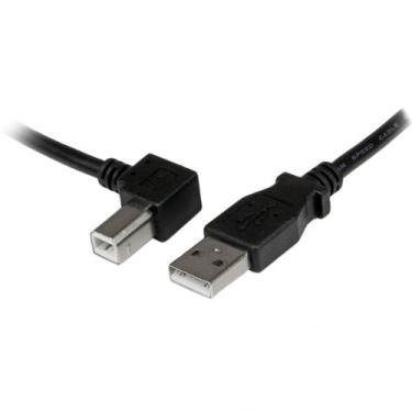 Imagem de Cabo StarTech.com USB 2.0 A para ângulo esquerdo B, preto (USBAB1ML), Conector com ângulo esquerdo, Preto, 3 ft / 1m
