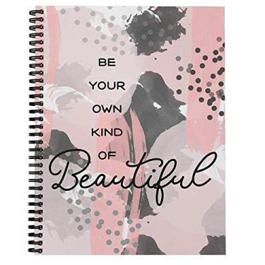 Imagem de Capa Softcover própria tipo de lindo caderno/diário espiral motivacional de 21,6 x 27,9 cm, 120 páginas com pauta de faculdade, capa laminada brilhante durável, espiral de arame preto. Feito nos EUA