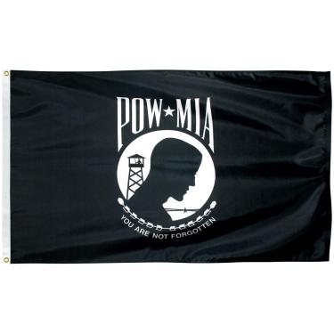 Imagem de Bandeira de Eder – Endura-Nylon POW-MIA – dupla face – para ambientes internos e externos – Feito com orgulho nos EUA – Durável – Resistente ao desbotamento – Artesanato de qualidade (2 x 3 pés)