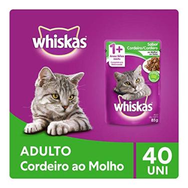 Imagem de Kit Ração Úmida Whiskas Sachê Cordeiro ao Molho Para Gatos Adultos 40x85g