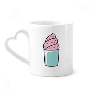Imagem de Caneca rosa doce sorvete caneca de café cerâmica copo de coração copo de vidro
