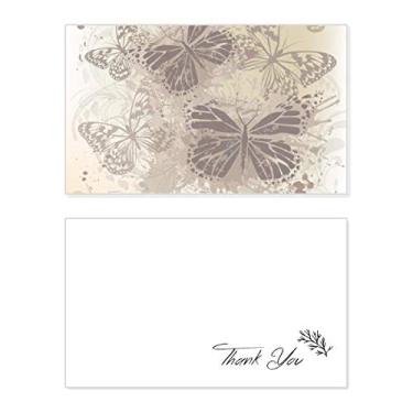 Imagem de Papel de parede elegante, vintage, cinza, borboleta, cartão de agradecimento, aniversário, agradecimento, casamento, agradecimento
