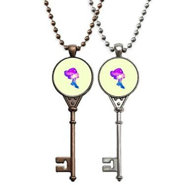 Imagem de OFFbb-USA Avatar Estrela Menina Chaveiro Colar Pingente Joias Decoração Casal