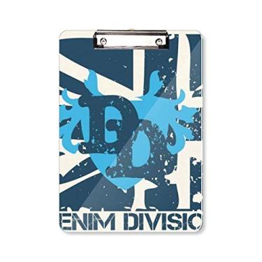 Imagem de Graffiti Street Blue Denim Divisão Padrão Prancheta Pasta Escreva Placa de Base A4