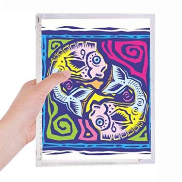 Imagem de Caderno de anotações da Constellation Peixes, cultura do México com folhas soltas, diário recarregável, papelaria