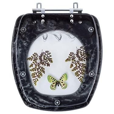 Imagem de Tampa para Vaso Incepa Thema Preto com Borboleta Verde
